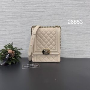 CHANEL 豎版Boy 奶茶金(26853)
