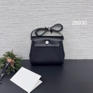 HERMES mini herbag黑銀(26930)