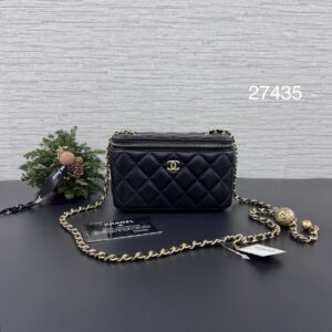 Chanel 全新黑金金球長盒子(27435)