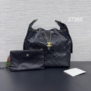 Chanel 25bag荔枝黑金中號(27365)