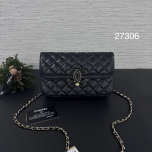 CHANEL 雙C大LOGO口蓋包(27306)