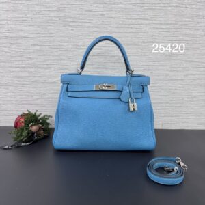 HERMES KELLY28藍銀(25420)