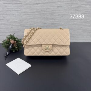 CHANEL 全新經典CF25奶茶金(27383)
