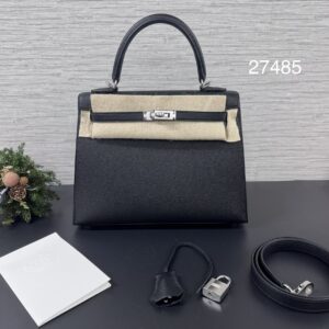HERMES 全新KELLY25黑銀(27485)