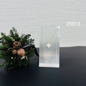 VCA梵克雅寶 白金單花項鍊(25913)