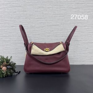 HERMES LINDY26 酒紅金(27058)