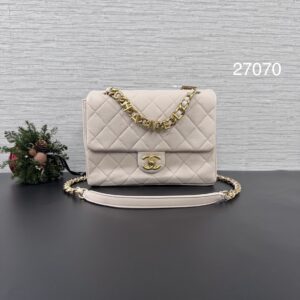 CHANEL 23P字母雙鏈口蓋包(27070)