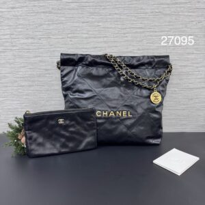 Chanel 全新22BAG小號黑金(27095)
