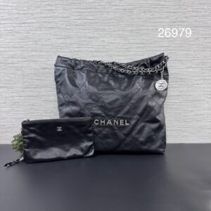 Chanel 22BAG黑銀中號(26979)