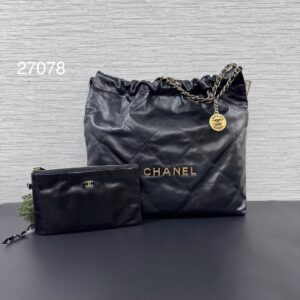 Chanel 22BAG黑金中號(27078)