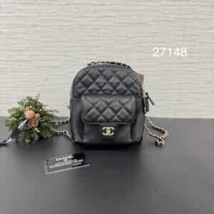 CHANEL 荔黑金多功能後背包(27148)