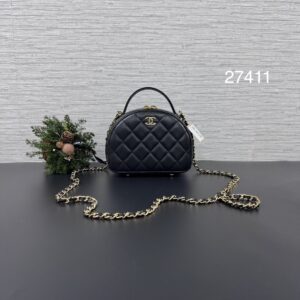 CHANEL 黑金半月包 (27411)