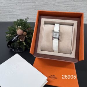 Hermes Heure H銀鑽錶21mm(26905)
