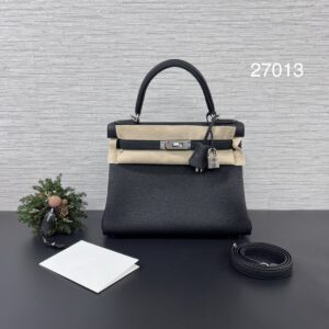 HERMES 全新KELLY28黑銀
(27013)