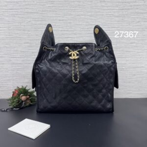 Chanel 25bag荔枝黑金中號(27367)