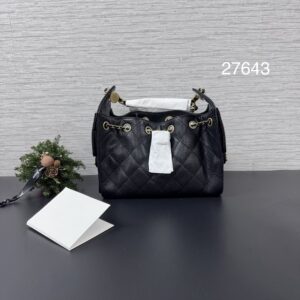 Chanel 全新25bag荔枝黑金mini (27643)
