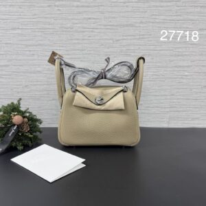HERMES 全新mini lindy二代s2 風衣灰(27718)