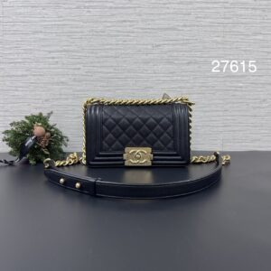 Chanel BOY20荔枝黑金(27615)