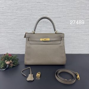 HERMES KELLY28象灰金(27489)