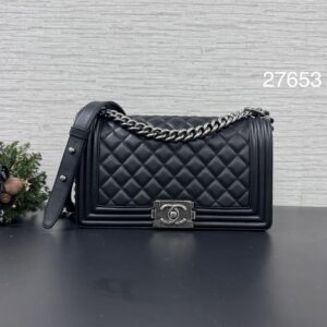 Chanel 經典BOY25黑銀(27653)