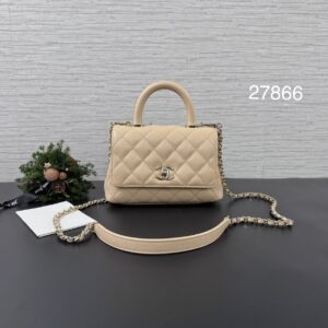 Chanel  CoCoHandle mini 荔奶茶金(27866)