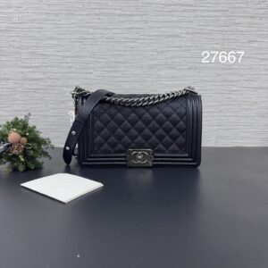 Chanel 經典BOY25黑銀(27667)
