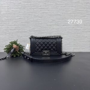 Chanel BOY20荔枝黑銀(27739)