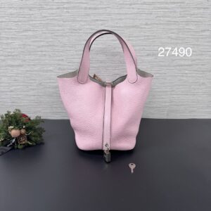 HERMES PICOTIN18櫻花粉銀(27490)