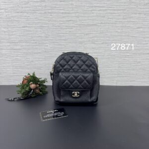 CHANEL 荔黑金多功能後背包(27871)