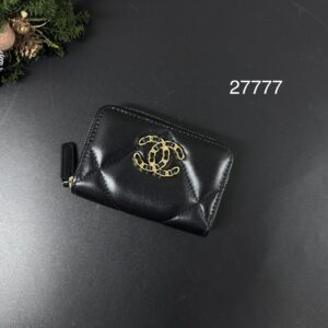 CHANEL   全新19黑金零錢包(27777)