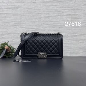 Chanel 經典BOY25黑銀(27618)