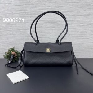CHANEL26P全新 長柄法棍 黑金(9000271)