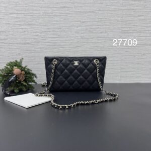 CHANEL  全新25c荔枝mini tote 黑金(27709)