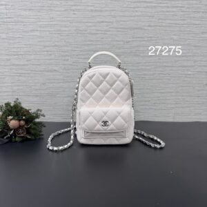 CHANEL 荔枝mini小書包白銀 (27275)