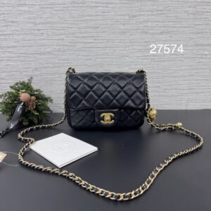 Chanel 經典金球方胖黑金(27574)