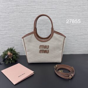Miumiu 金棕帆布tote(27855)
