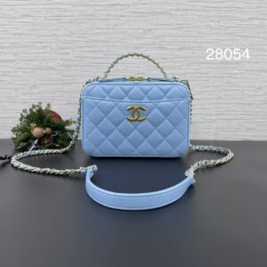 CHANEL 荔枝字母手把化妝箱(28054)