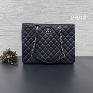 CHANEL 荔枝黑金tote(27912)