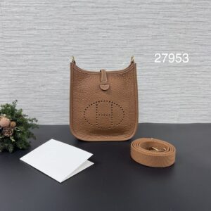 HERMES 全新mini evelyne金棕金(27953)