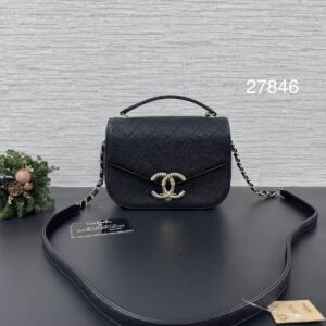 Chanel  古巴系列郵差 黑金(27846)
