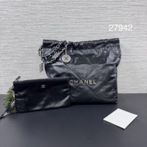 Chanel 22BAG小號黑銀(27942)