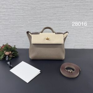 Hermès 全新2424mini 象灰金(28016)