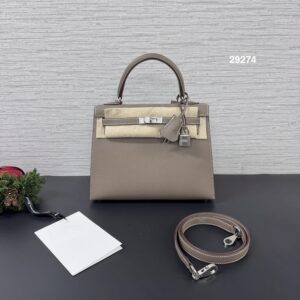 HERMES 全新kelly25 象灰銀(29274)