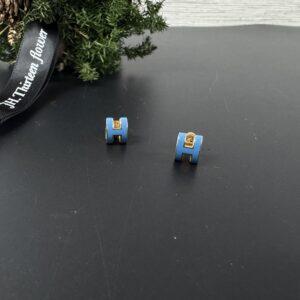 HERMES  Mini Pop H藍金耳環(25180)