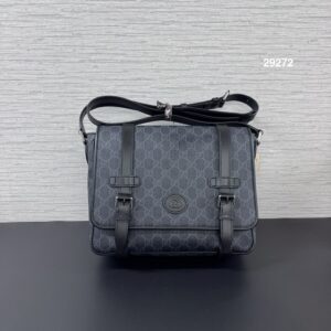 GUCCI 經典雙 G 圓標翻蓋郵差包(29272)
