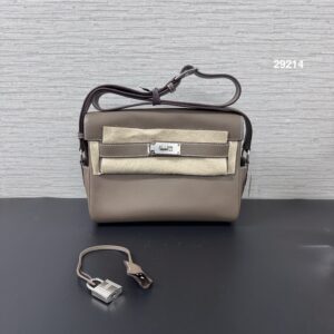 HERMES Kelly Messenger 象灰銀(29214)
