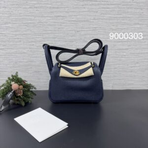HERMES mini lindy一代午夜藍金(9000303)
