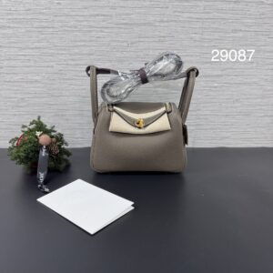 HERMES 全新mini lindy二代象灰金(29087)
