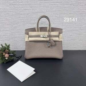 HERMES 全新birkin25象灰銀(29141)