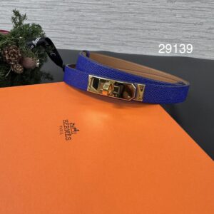 HERMES Kelly腰帶電光藍金(29139)